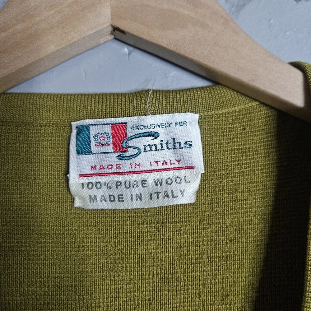 Smiths Womens‎ Vest Medium Wool Green Made In Italy